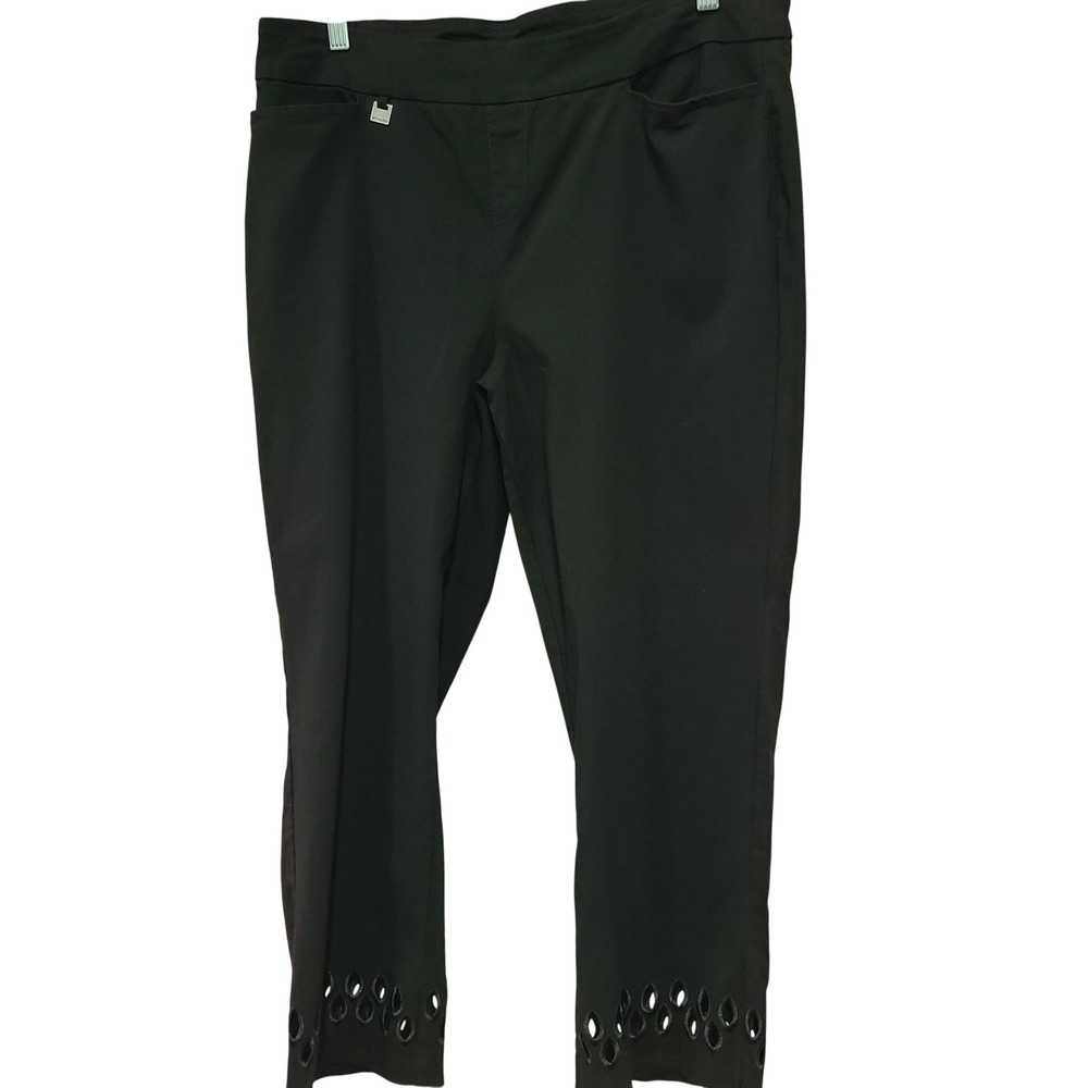 Slim-Sation by Multiples Black Pull On Slimming Pants Womens 16 Stretch Office